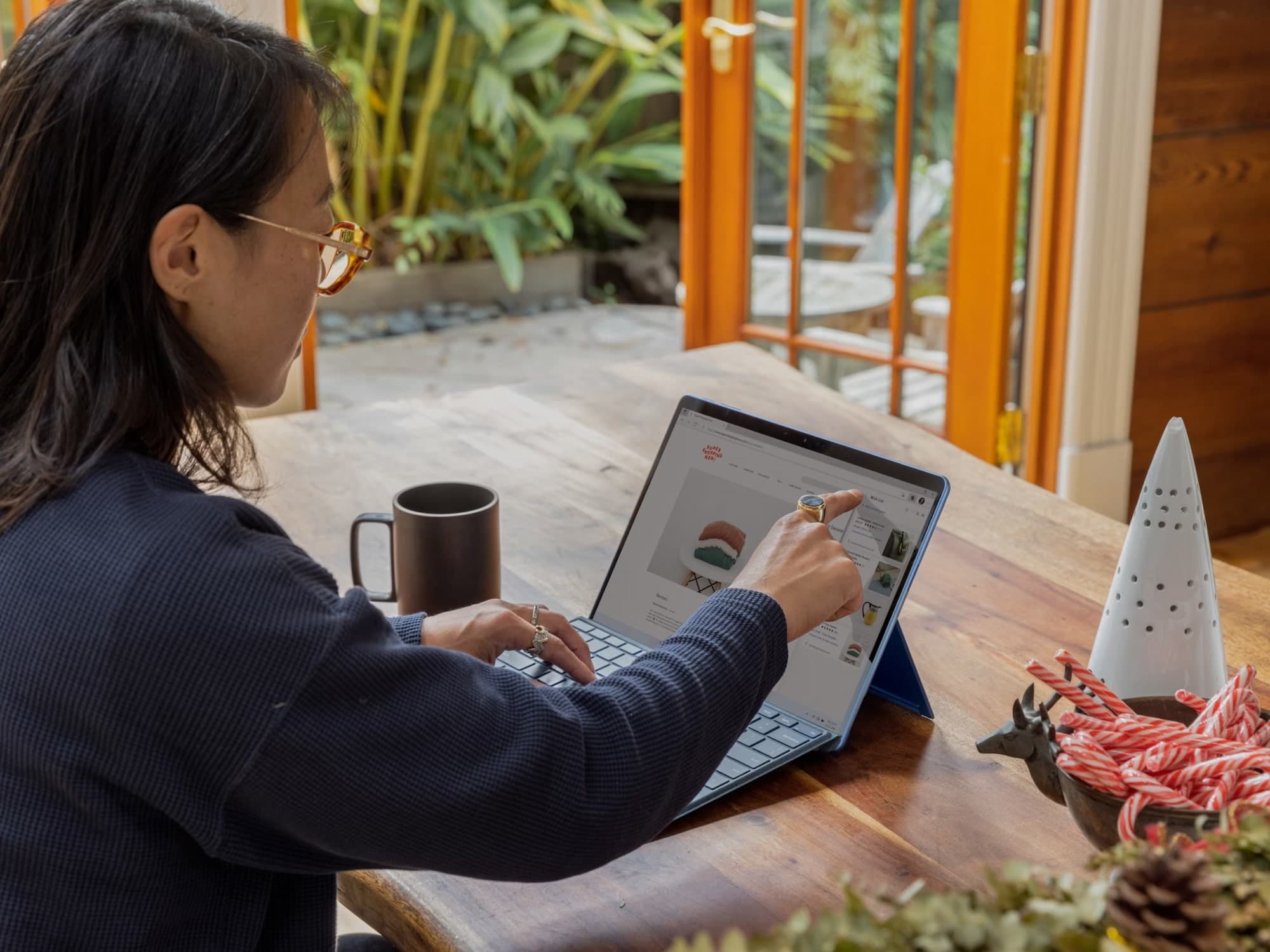 Someone using a newly delivered app on a tablet